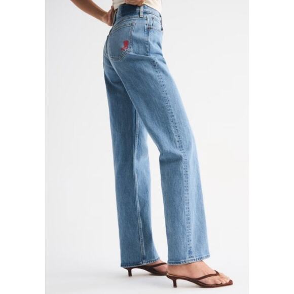 Abercrombie & Fitch Denim - A&F High Rise 90's Relaxed Cowboy Embroidered Jeans 25